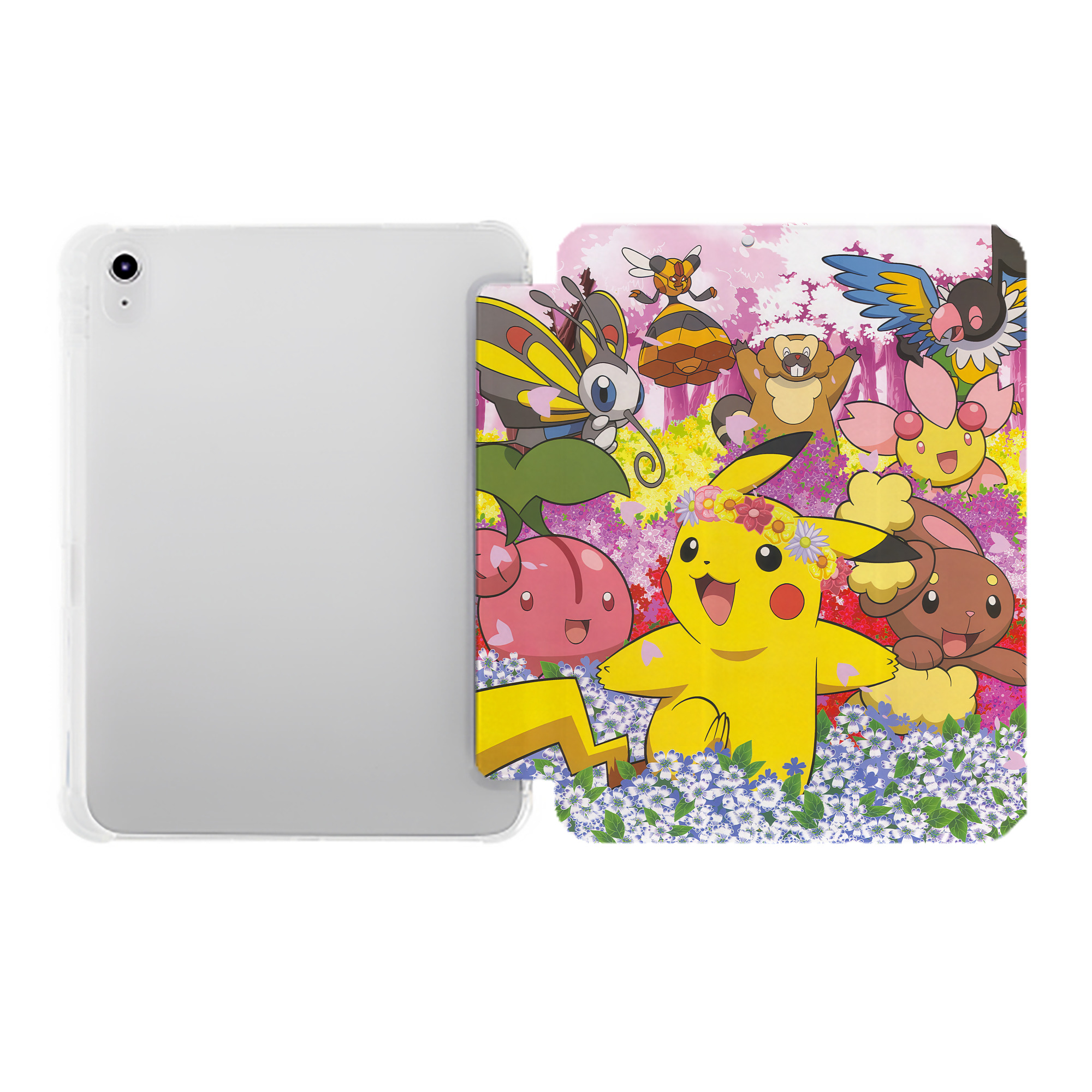 （画像用） ポケットモンスター Pokémon IPad ケース ペン収納付き 三つ折りスタンド PUレザー×シリコン 対応機種9.5/10.5/10.9インチ